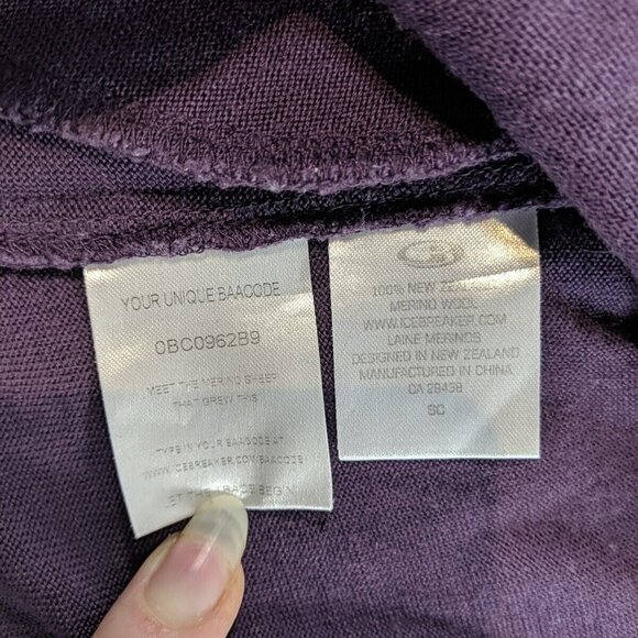 Icebreaker Sport 320 Women XS Merino Purple 1/4 Zip Long Sleeve Shirt Sweater - Picture 13 of 13